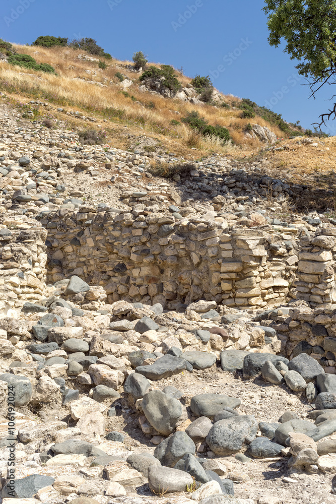Choirokoitia (Khirokitia) Neolithic Settlement of 7-4-th millennium B.C. World Heritage Site by UNESCO. Cyprus.
