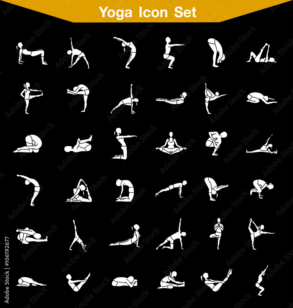 Yoga icon set Yoga icon set