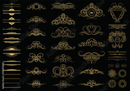 Wicker lines and old decor elements in vector.