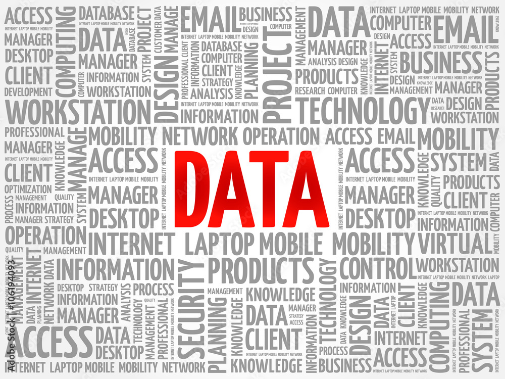 Fototapeta premium DATA word cloud, business concept