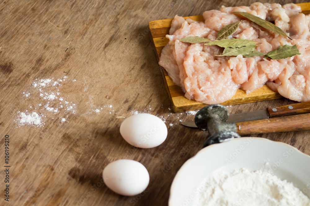 Fototapeta premium Tender chicken raw fillet