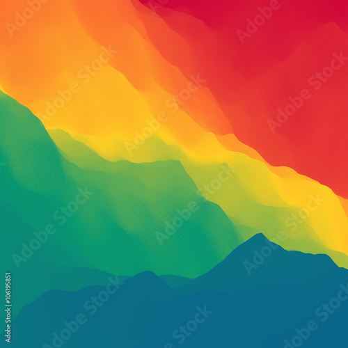 Mountain Landscape. Mountainous Terrain. Mountain Design. Vector Silhouettes Of Mountains Backgrounds. Sunset. Can Be Used For Banner, Flyer, Book Cover, Poster, Web Banners. © Login