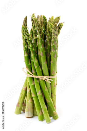 Fresh green asparagus  isolated on white background
