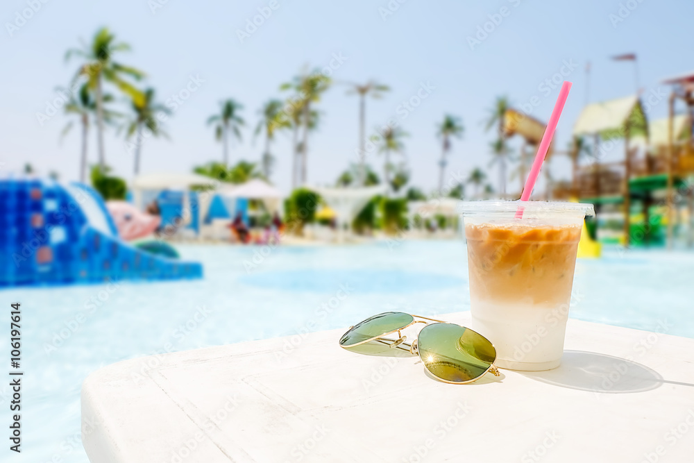 Ice coffee on the water park 