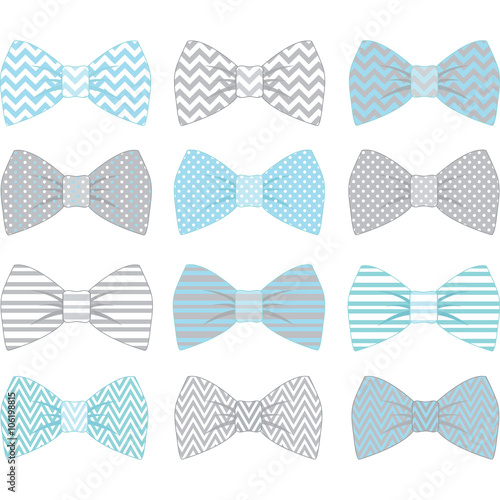 Cute Blue and Grey Bow Tie Collection
