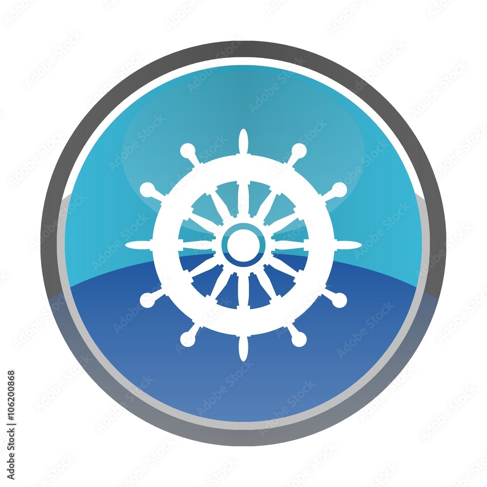 Barre, gouvernail de bateau dans un bouton Barre, gouvernail de bateau dans un bouton
