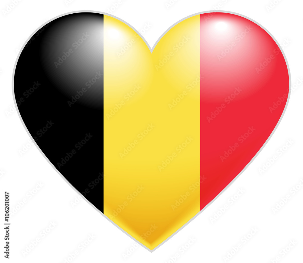 Belgium Flag Heart. Belgian flag icon in shape of heart Belgium Flag Heart. Belgian flag icon in shape of heart