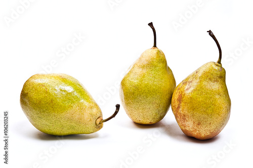 Ripe pears isolated on white background
