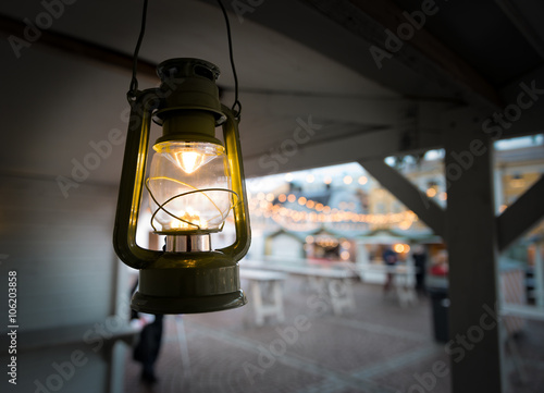 Obraz na płótnie Lantern on Christmas market w salonie