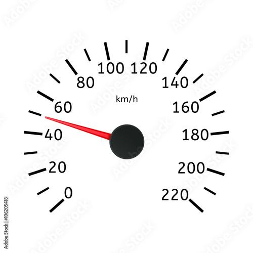 Speedometer scale with numbers
