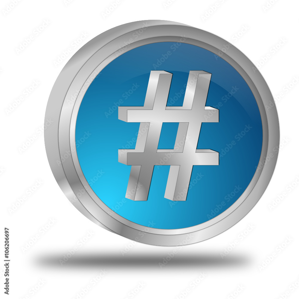 Obraz premium Hashtag Button