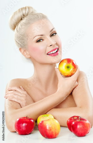 Beautiful Young Woman with Clean Fresh Skin. Beautiful smile, st