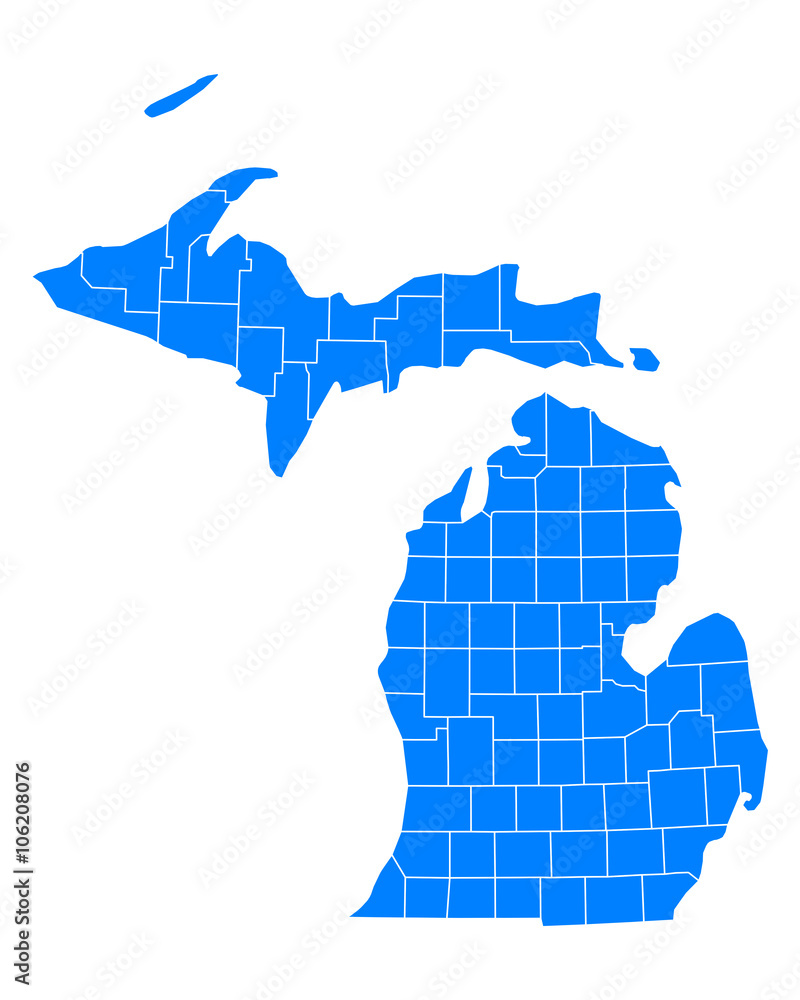 Fototapeta premium Karte von Michigan