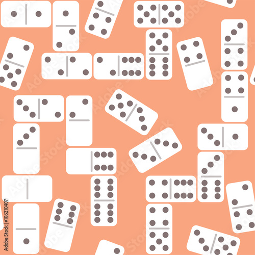 Seamless cartoon dominoes pattern. Vector illustration. Board game
