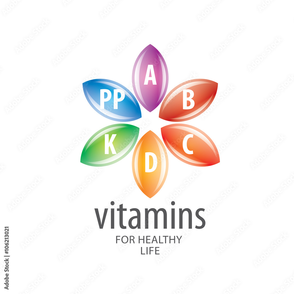 Obraz premium vector logo vitamins