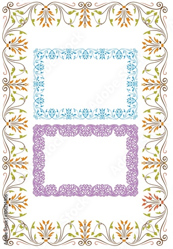 Elegant leaves and vines in a style reminiscent of northern Renaissance Europe