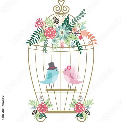 Wedding Floral,Birdcage,Birds.