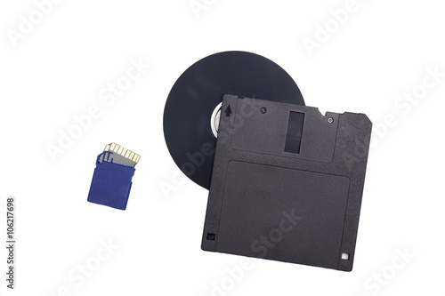 Damaged SD card and floppy disc