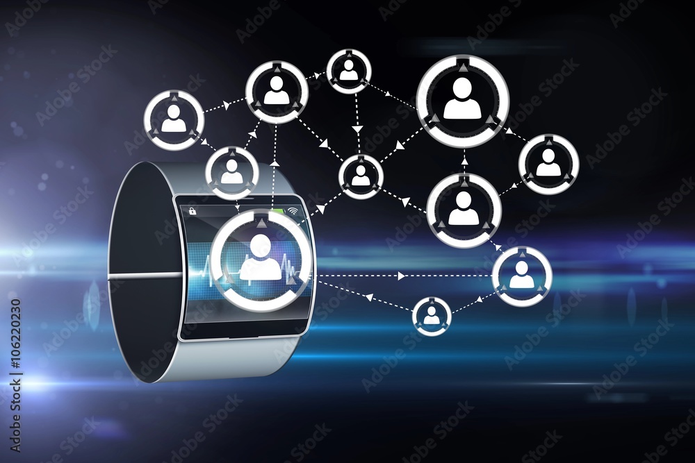 Smartwatch with social network graphic Smartwatch with social network graphic