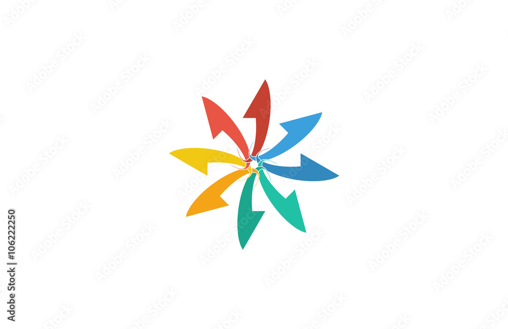star circle colorful arrow business logo