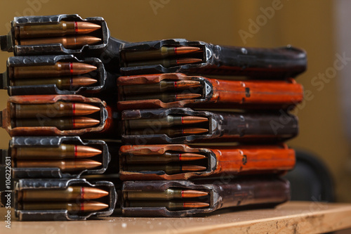 7.62 and 5.56 ammo for machine guns with loaded magazines