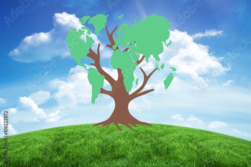 Composite image of earth tree 