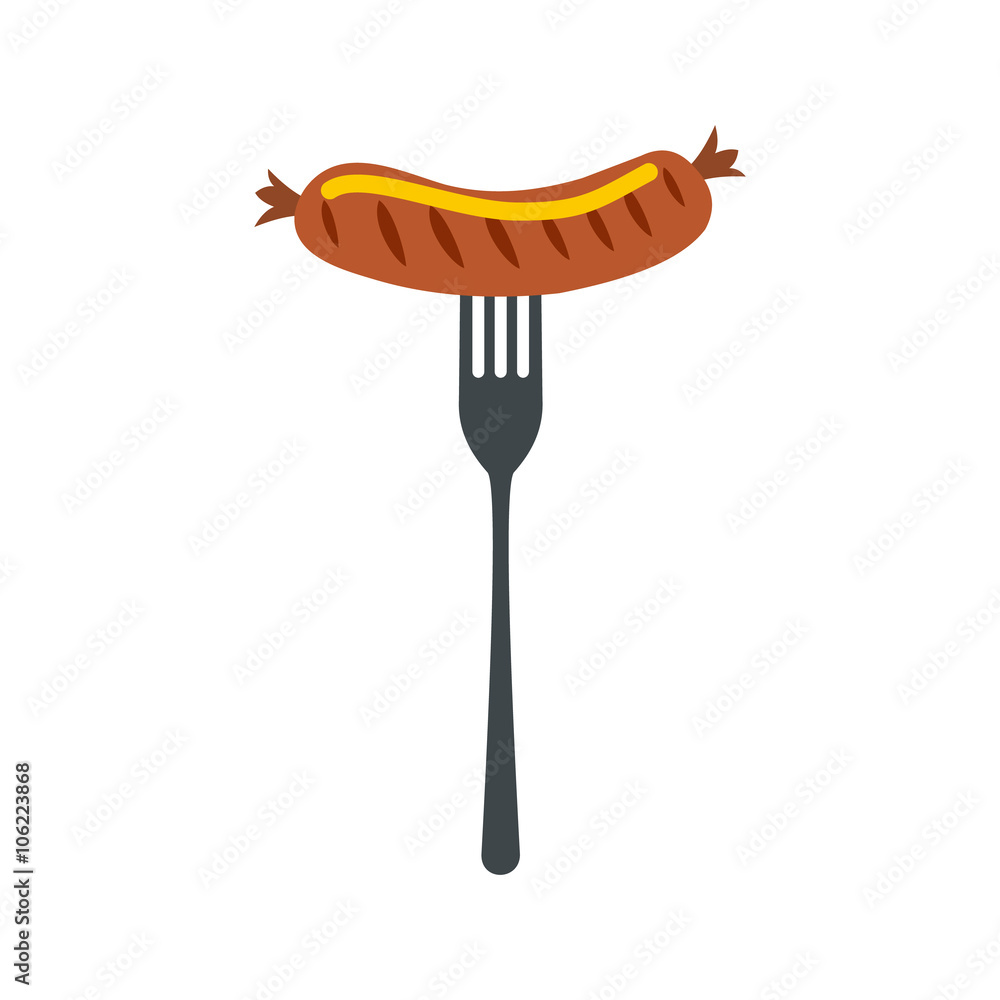 Sausage on a fork icon Sausage on a fork icon