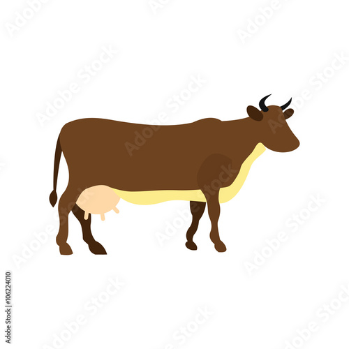 Brown cow icon 