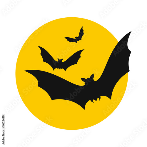 Bats fly to the moon icon 