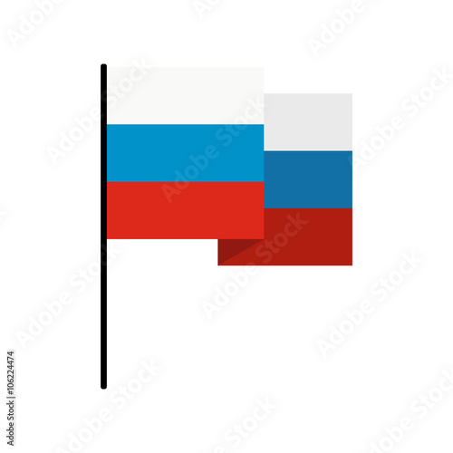 Flag of Russia icon, flat style