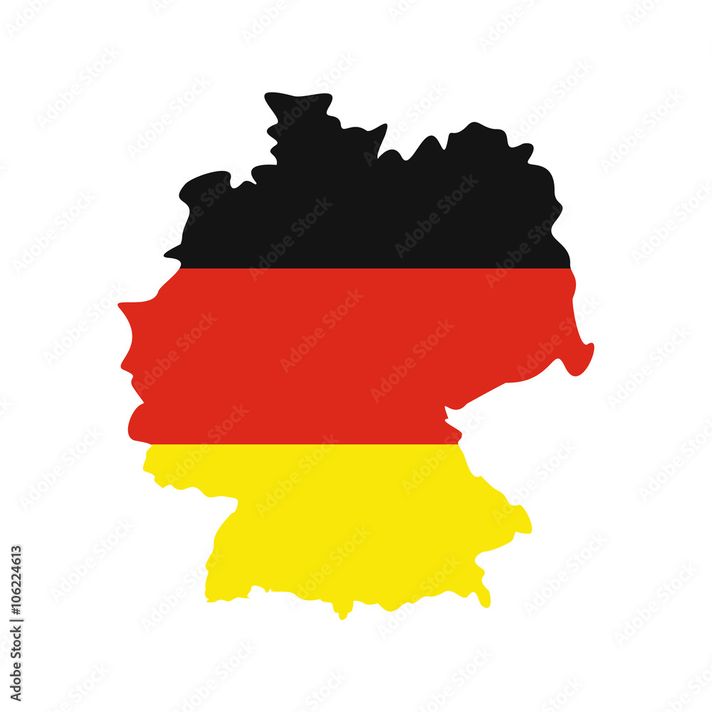 Map of Germany with flag of Germany icon Map of Germany with flag of Germany icon