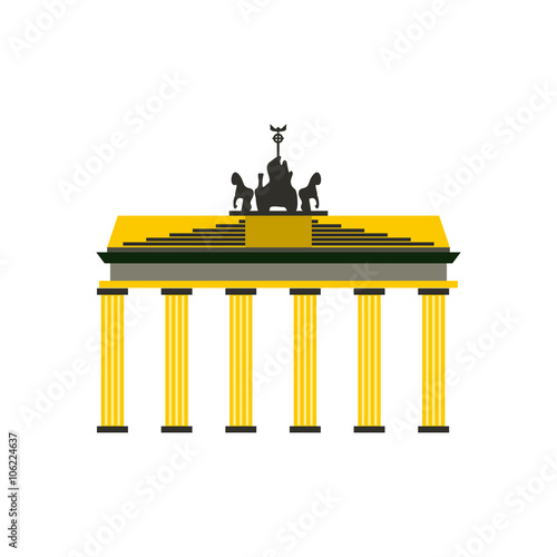 Brandenburg gate icon in flat style