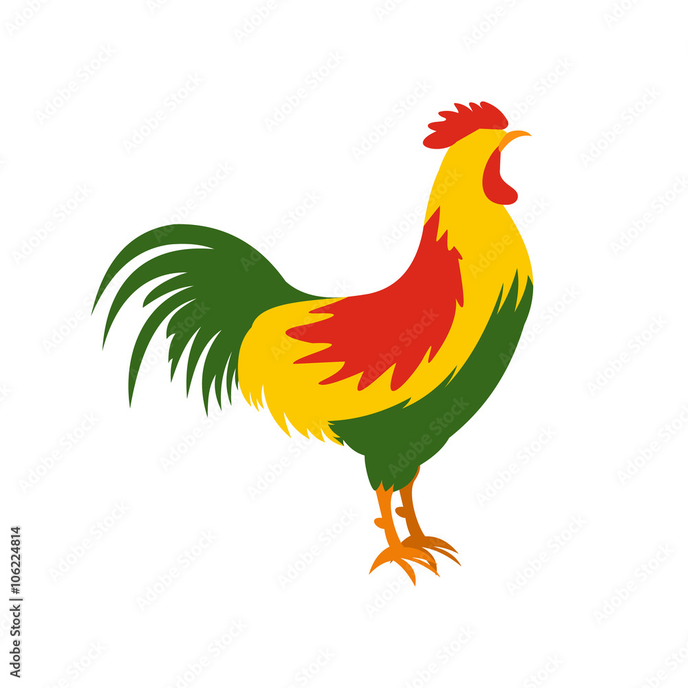 Cock icon, flat style 