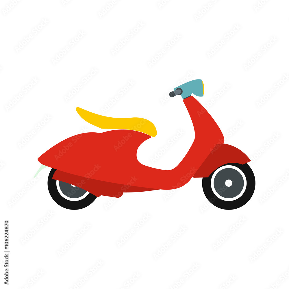 Classic scooter icon, flat style Classic scooter icon, flat style
