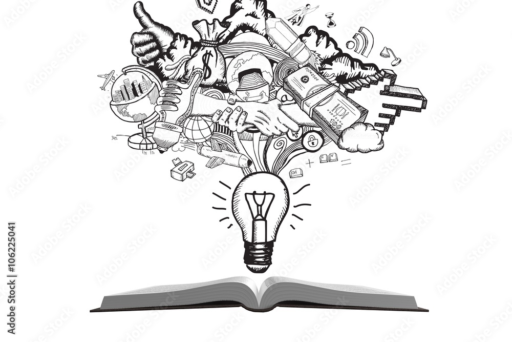 Composite image of a book with a light bulb Composite image of a book with a light bulb