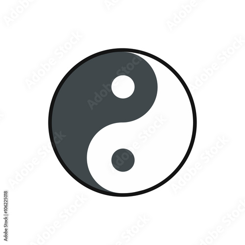 Ying yang icon, flat style