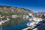 View on the pier with  boats in Kotor.