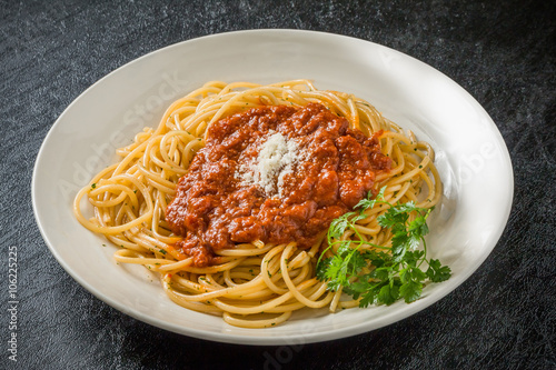 普通のスパゲッティミートソース Spaghetti with meat sauce Italy
