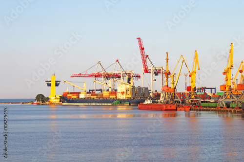 Trading seaport with cranes in Odessa, Ukraine © Gelia