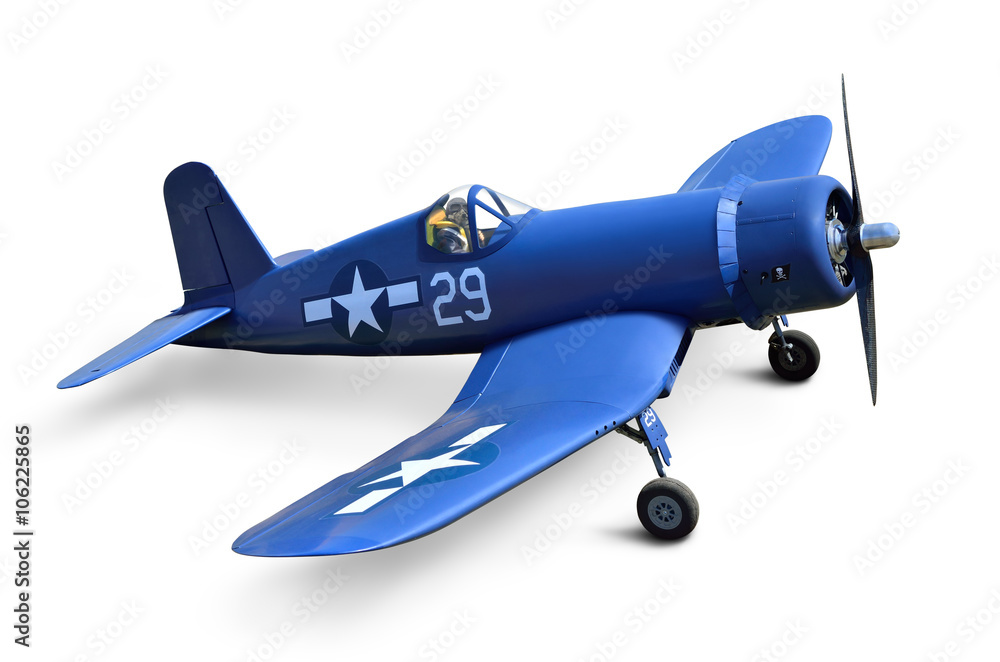 American fighter of World War II isolated on white background. American fighter of World War II isolated on white background.