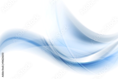 Blue smooth blurred abstract vector waves © saicle