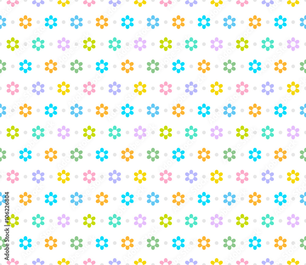 Vector Background #Flower Dot Pattern, Pastel Color