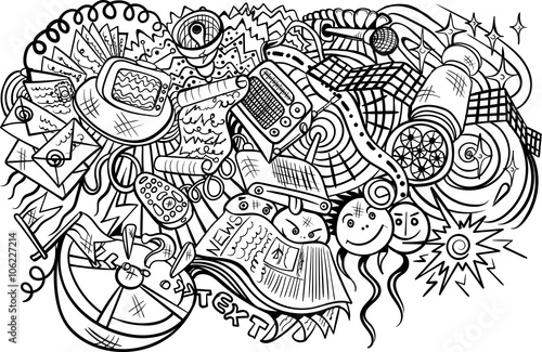 information sources/vector image of objects of communication and media