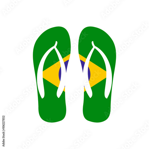 Brazilian flip flops icon, flat style 