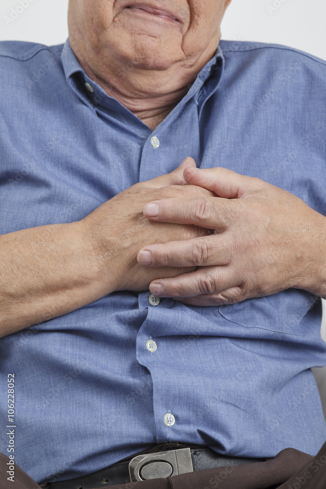 Elderly man with heart pain