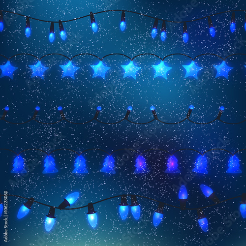 Christmas garlands. Holiday background.