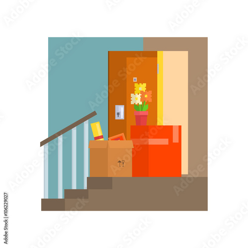 Staircase With Half Painted Wall