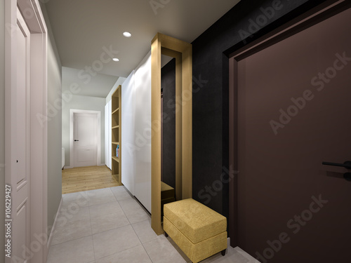 Hallway entrance 3D visualization