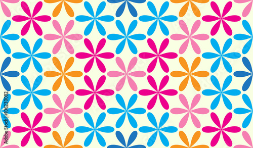 Seamless colorful hexagonal star vintage pattern background