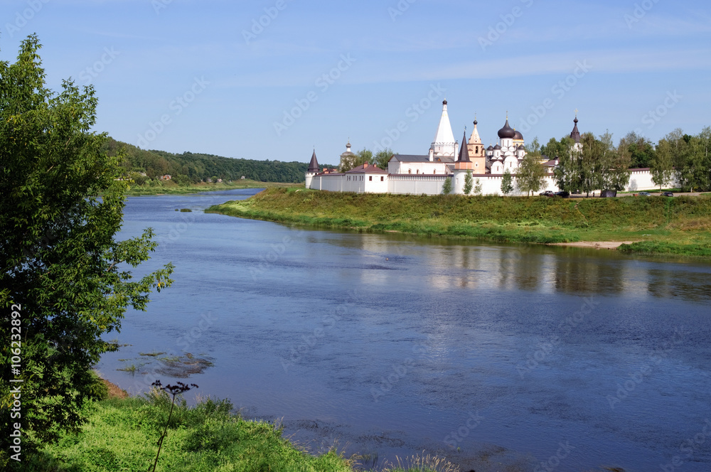 View of the river Volga and Cvyatouspensky Monastery, Russia View of the river Volga and Cvyatouspensky Monastery, Russia